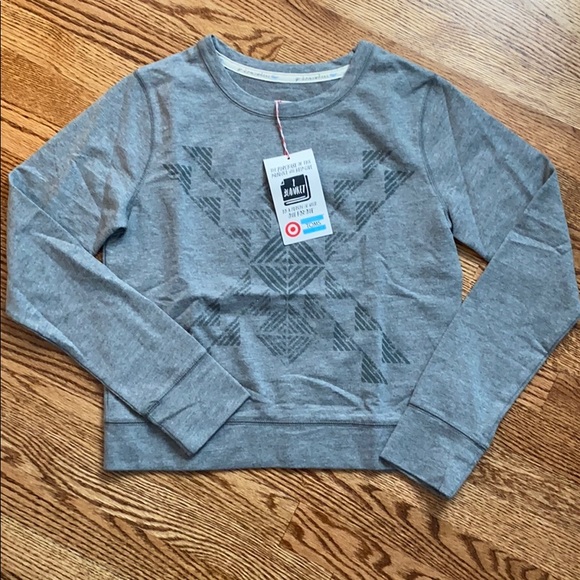 New Toms Gray Aztec Cropped Sweatshirt - Picture 1 of 7